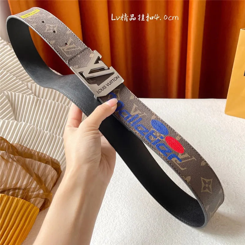 louis vuitton LV classic printed surface with leather belt