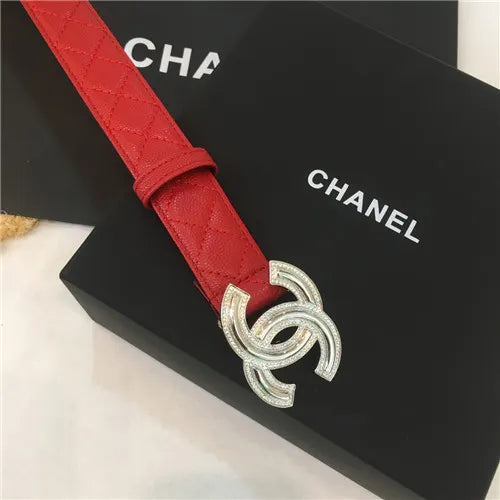 chanel logo buckle belt