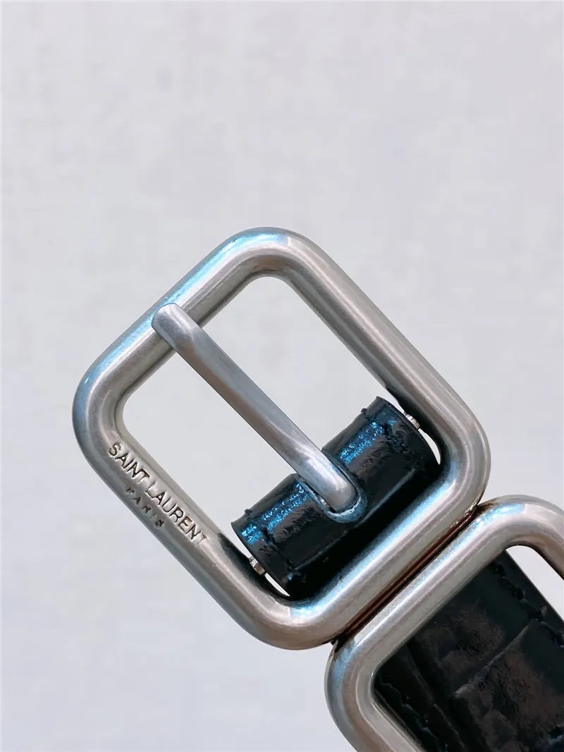 YSL Double Buckle Narrow Belt
