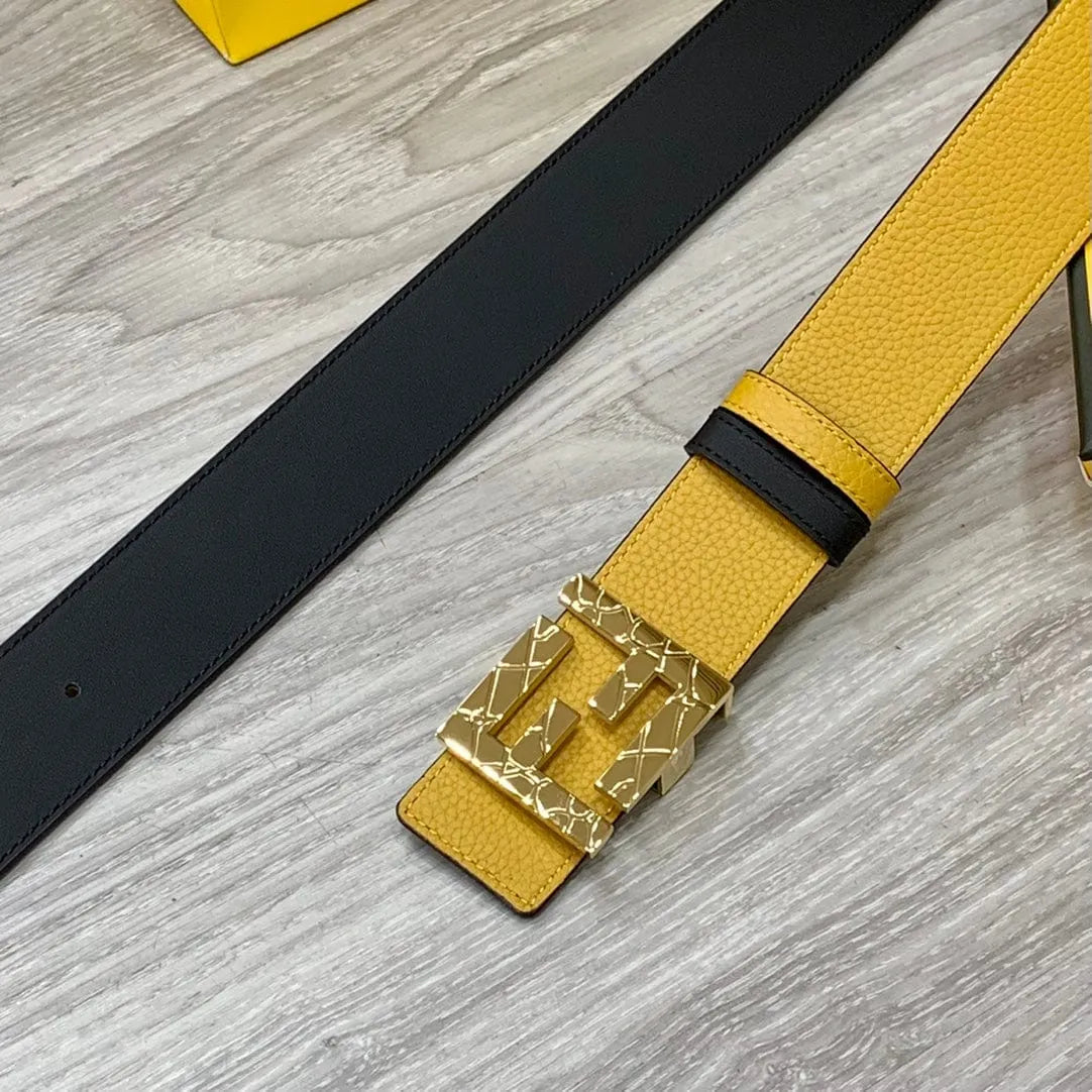 ★FENDI★FFロゴ レザー リバーシブル ベルト★4.0cm
