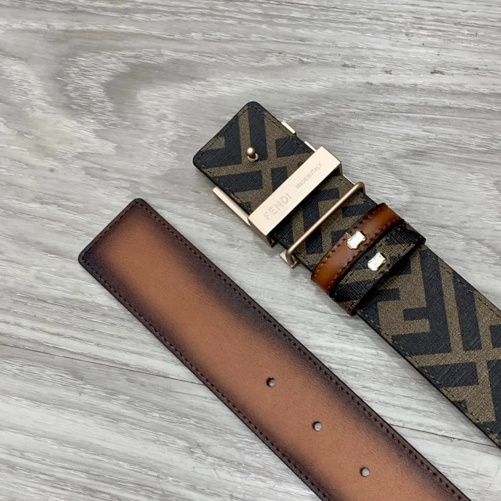 ★FENDI★FFロゴ レザー リバーシブル ベルト★4.0cm
