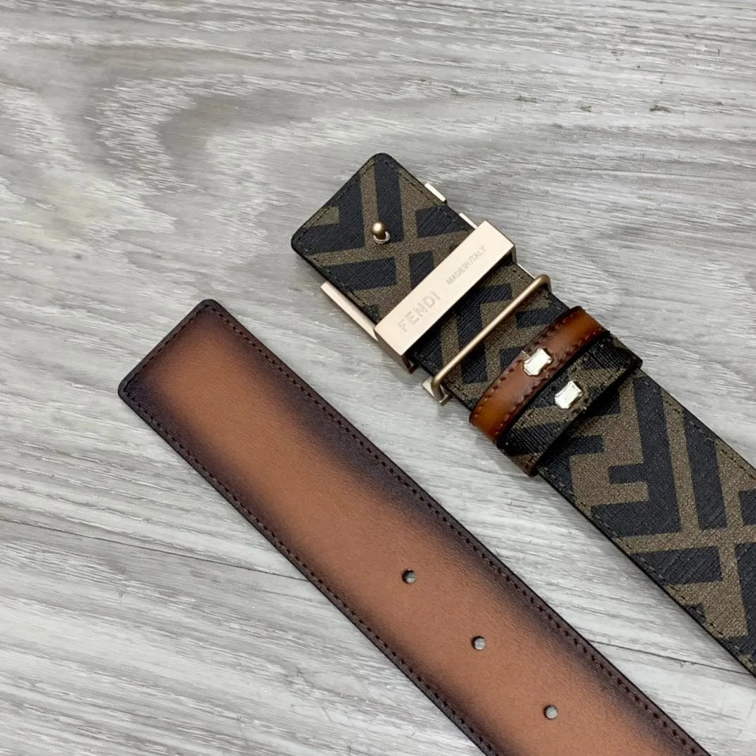 ★FENDI★FFロゴ レザー リバーシブル ベルト★4.0cm