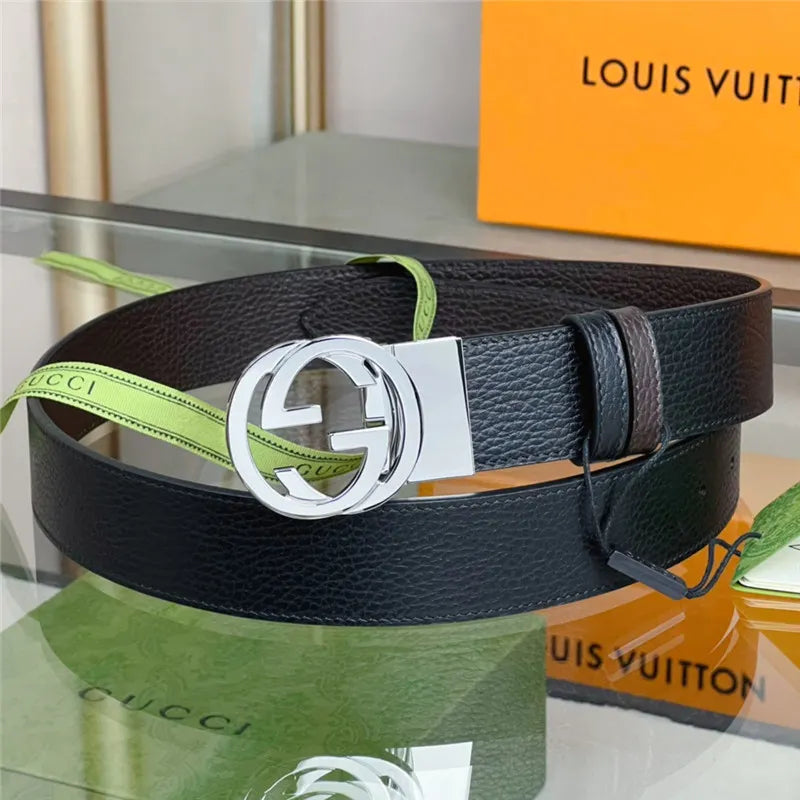 gucci reversible belt in textured leather