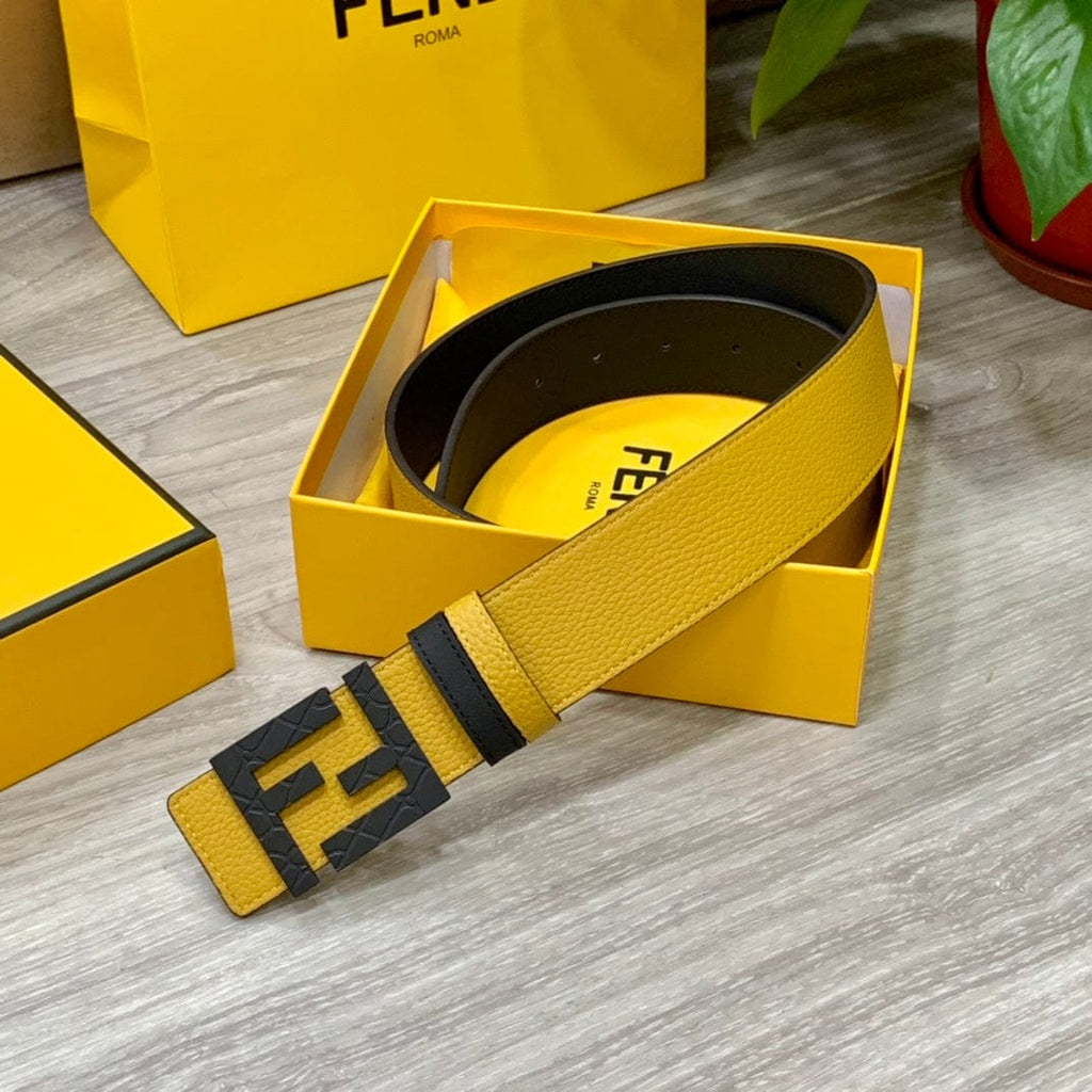 ★FENDI★FFロゴ レザー リバーシブル ベルト★4.0cm