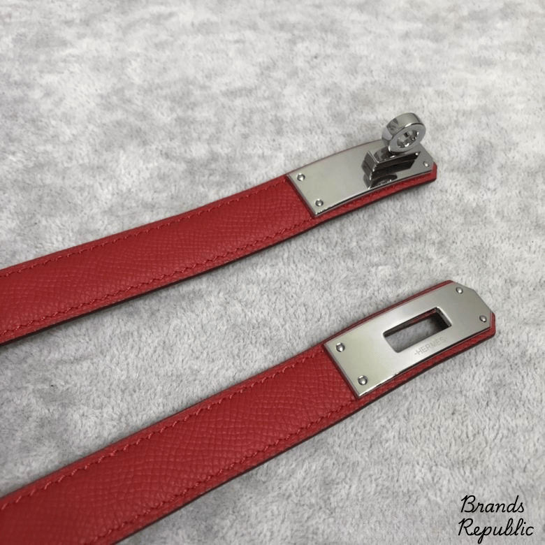 Hermès 25MM Red Kelly Belt In Different Buckle Colors