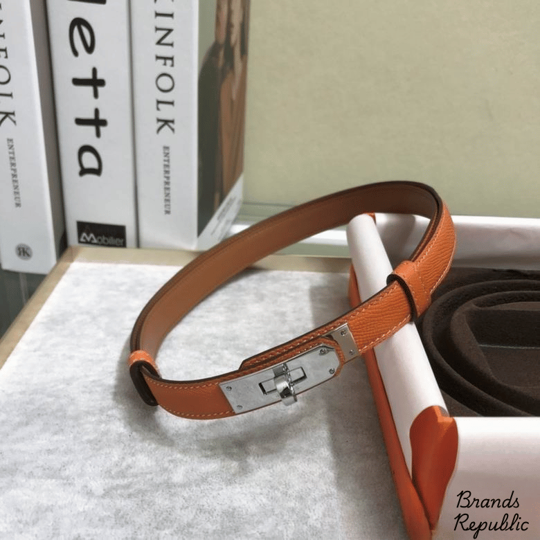 Hermès 25MM Orange Kelly Belt In Different Buckle Colors
