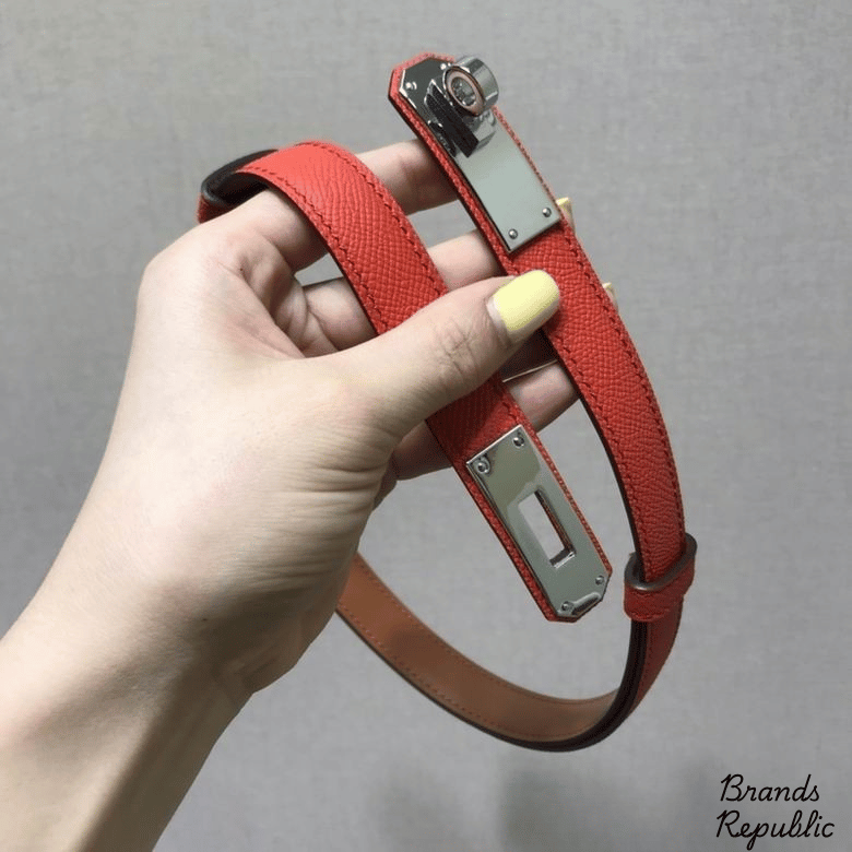 Hermès 25MM Grained Epsom Calfskin Kelly Belt In Different Buckle Colors