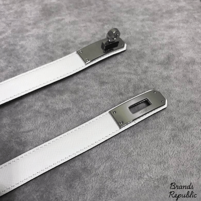 Hermès 25MM White Kelly Belt In Different Buckle Colors