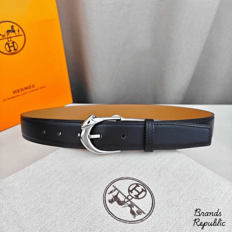 Hermès 32MM Black Rodeo 32 Belt In Different Buckle Colors