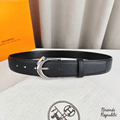 Hermès 32MM Black Textured Rodeo 32 Belt In Different Buckle Colors