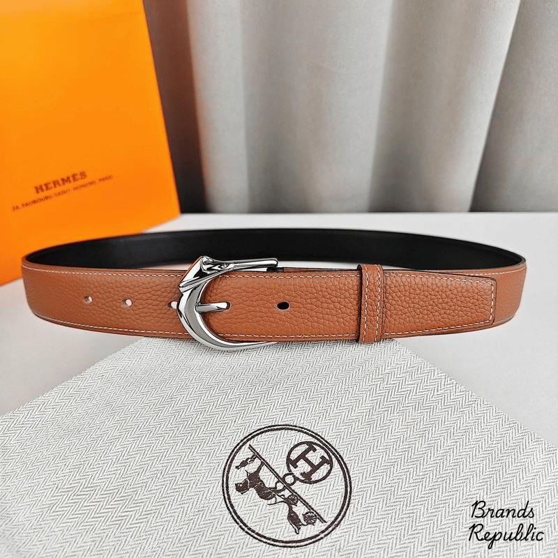 Hermès 32MM Brown Rodeo 32 Belt In Different Buckle Colors