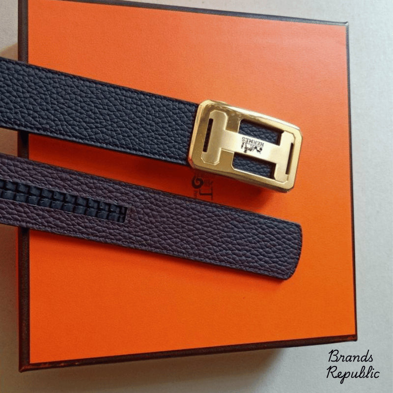 Hermès 34MM Black Quizz Buckle & Reversible Leather Strap Belt In Different Buckle Colors