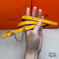Hermès 13MM Yellow Carrousel Reversible Belt In Different Buckle Colors