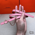 Hermès 13MM Pink Carrousel Reversible Belt In Different Buckle Colors