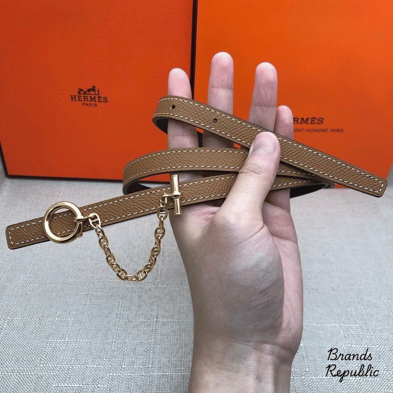 Hermès 13MM Brown Carrousel Reversible Belt In Different Buckle Colors