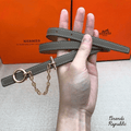 Hermès 13MM Grey Carrousel Reversible Belt In Different Buckle Colors