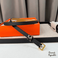 Hermès 15MM Pop H 15 Black Epsom Calfskin Belt In Different Buckle Colors