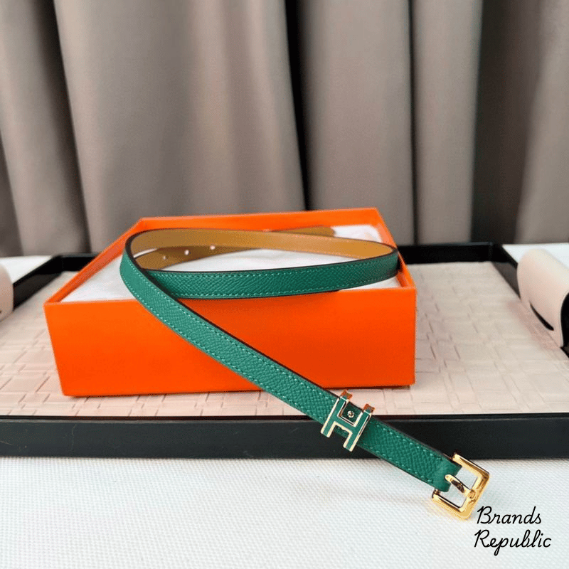 Hermès 15MM Pop H 15 Green Epsom Belt In Different Buckle Colors