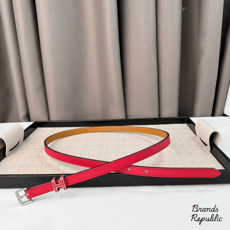 Hermès 15MM Pop H 15 Red Epsom Belt In Different Buckle Colors
