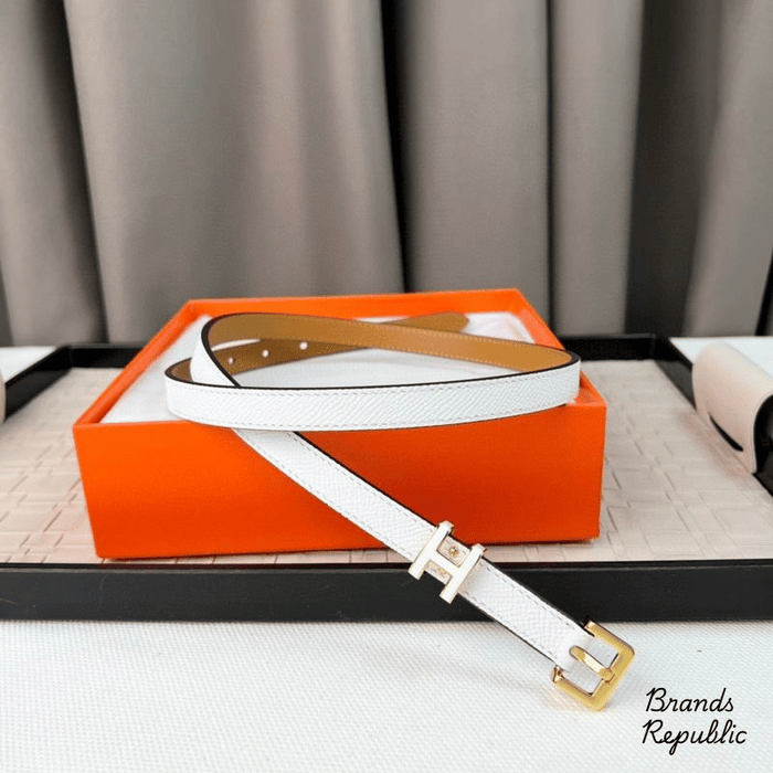 Hermès 15MM Pop H 15 White Epsom Belt In Different Buckle Colors