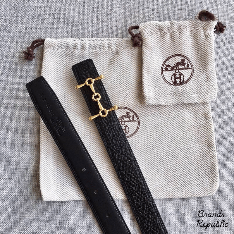 Hermès 24MM Mors H Black Belt