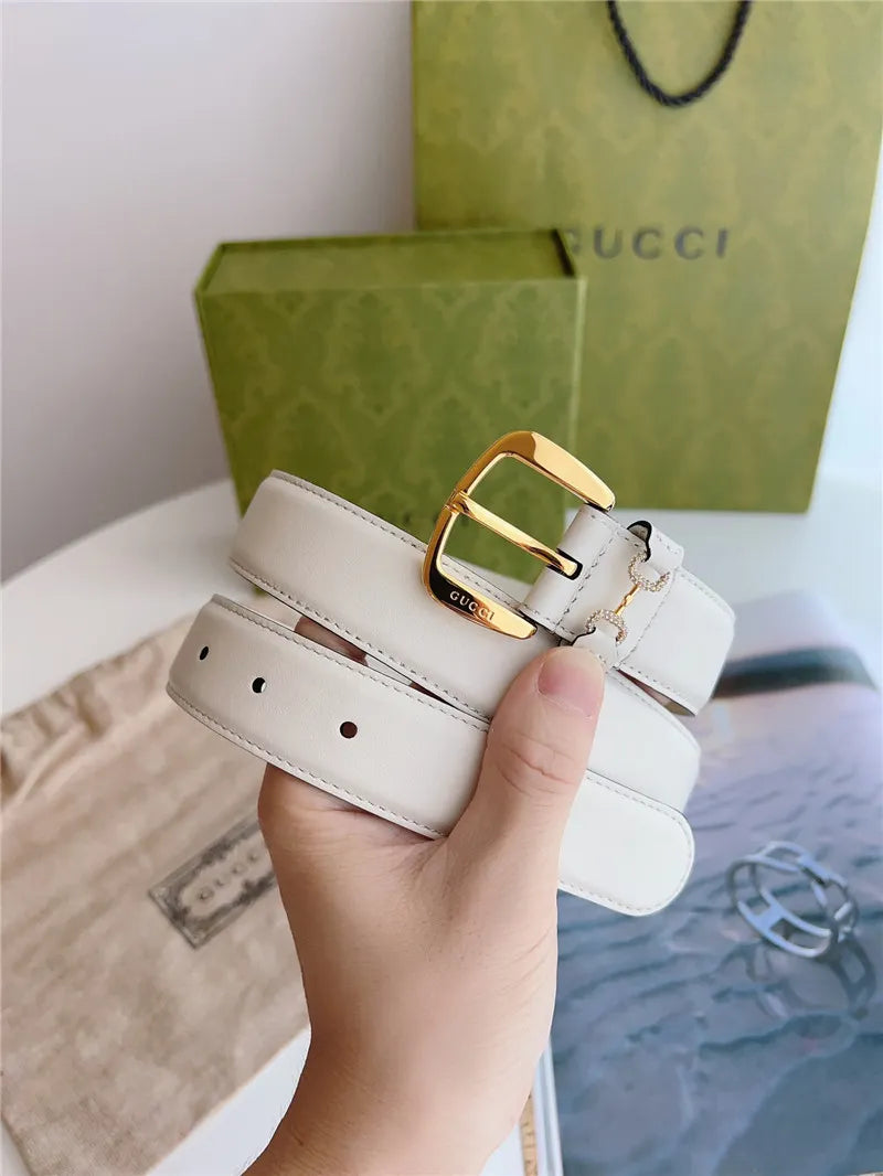 gucci print embossed leather belt