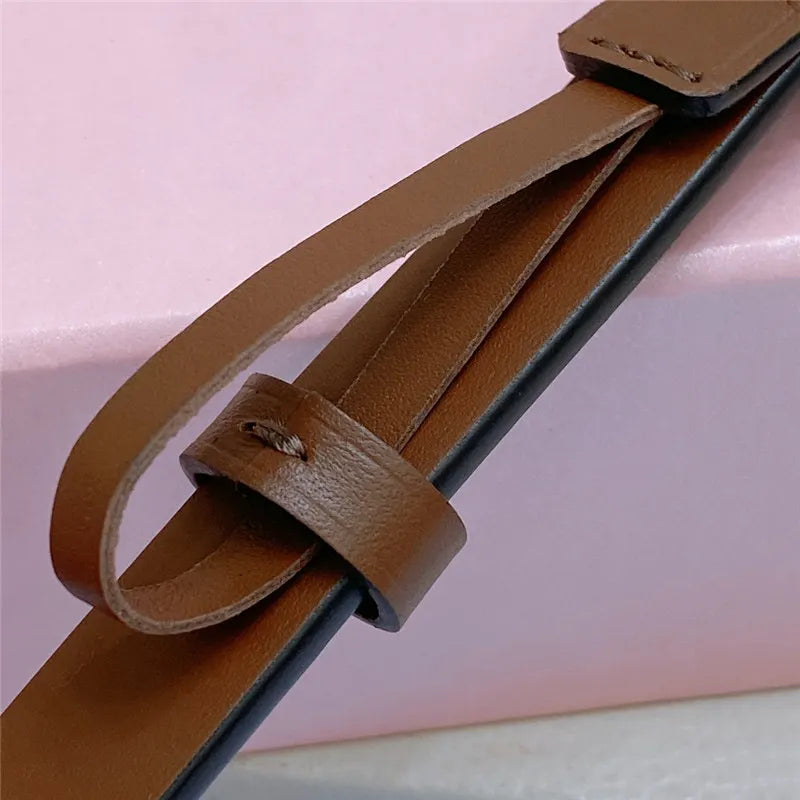 miumiu metal perforated micro-logo leather belt