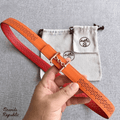 Hermès 24MM Orange Reversible Perforated Leather Strap Belt