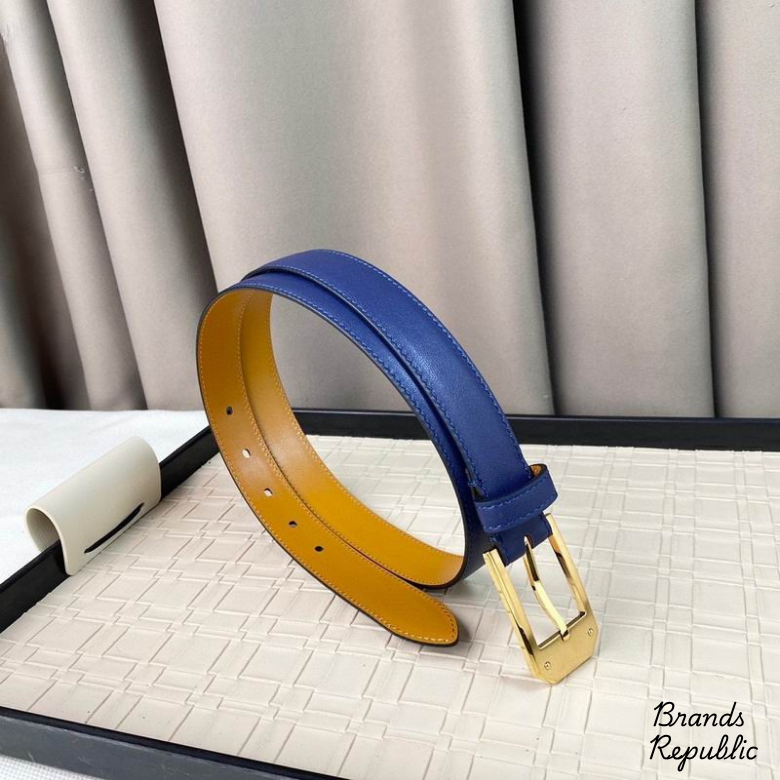 Hermès 25MM Classic Blue Interchangeable Belt In Different Buckle Colors