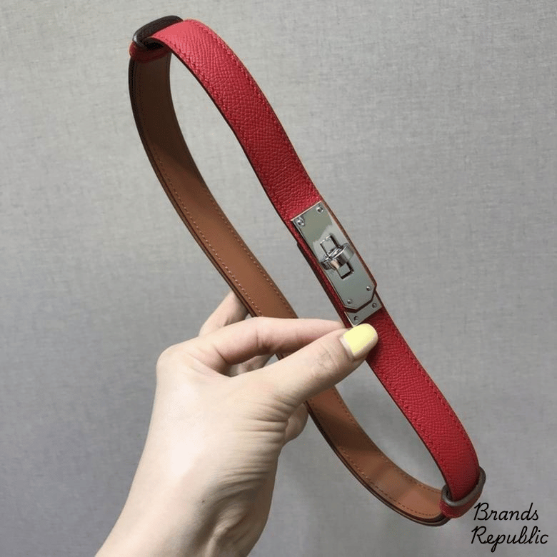 Hermès 25MM Red Kelly Belt In Different Buckle Colors