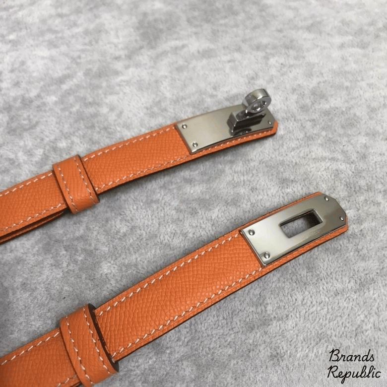 Hermès 25MM Orange Kelly Belt In Different Buckle Colors
