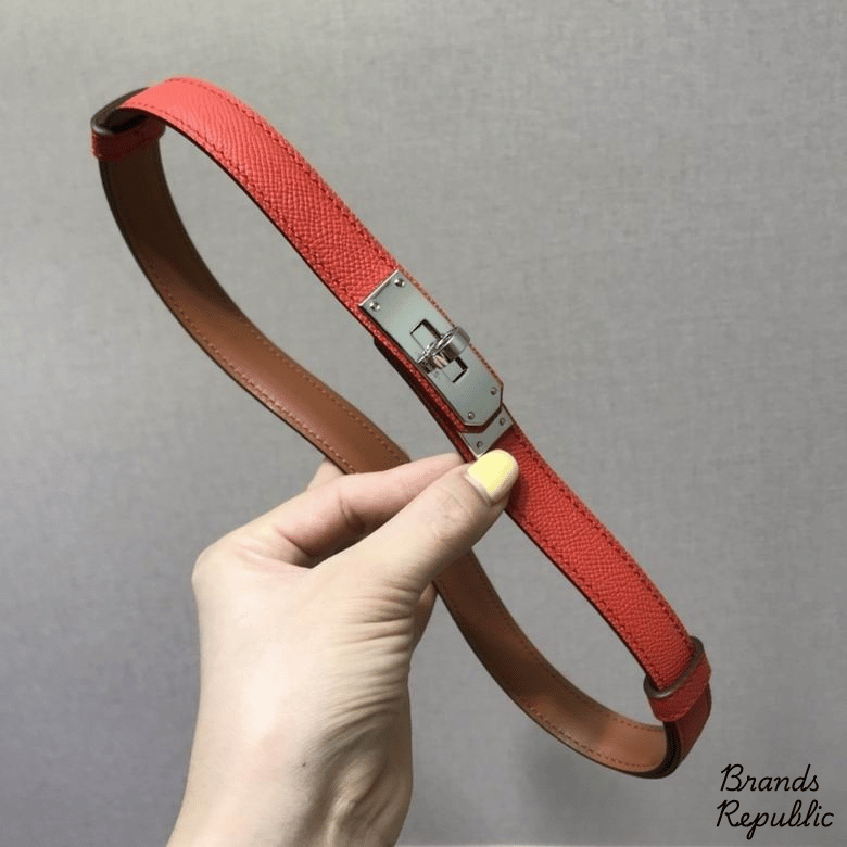 Hermès 25MM Grained Epsom Calfskin Kelly Belt In Different Buckle Colors