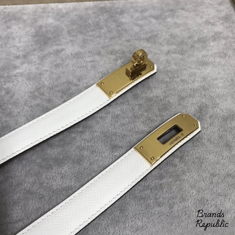Hermès 25MM White Kelly Belt In Different Buckle Colors