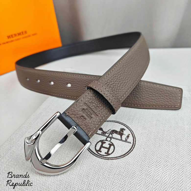 Hermès 32MM Taupe Rodeo 32 Belt In Different Buckle Colors