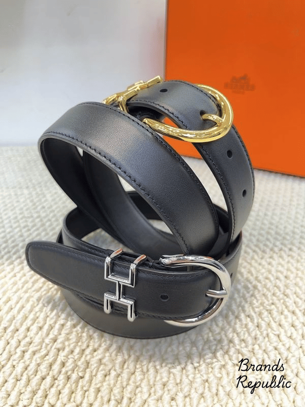 Hermès 33MM Black Mors H Belt In Different Buckle Colors