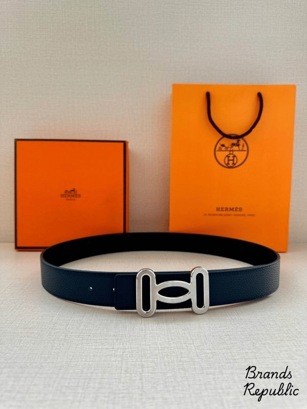 Hermès 34MM Odyssee Buckle & Reversible Leather Strap Belt In Different Buckle Colors
