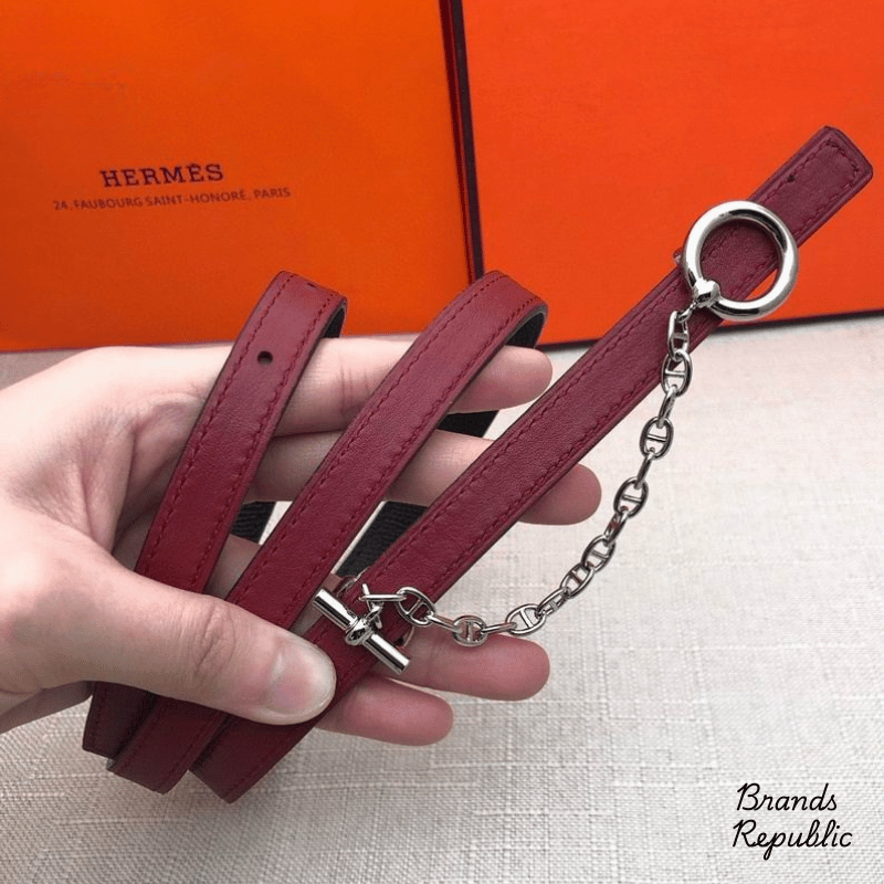 Hermès 13MM Burgundy Carrousel Reversible Belt In Different Buckle Colors
