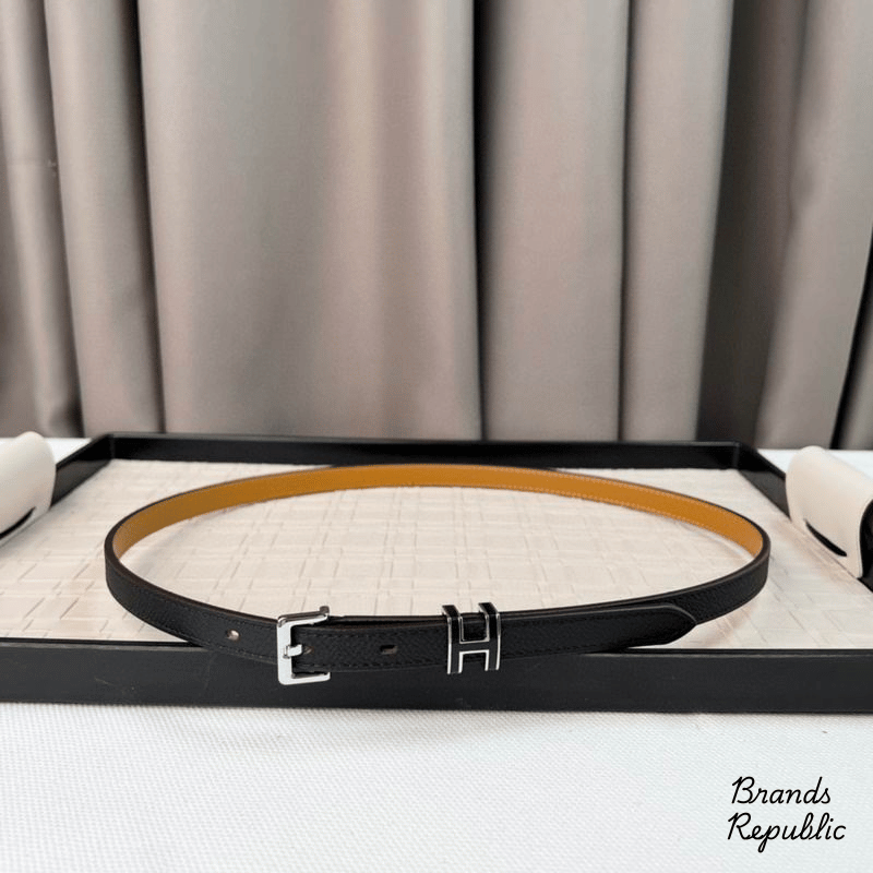 Hermès 15MM Pop H 15 Black Epsom Calfskin Belt In Different Buckle Colors