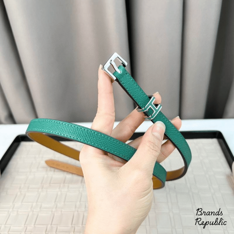 Hermès 15MM Pop H 15 Green Epsom Belt In Different Buckle Colors