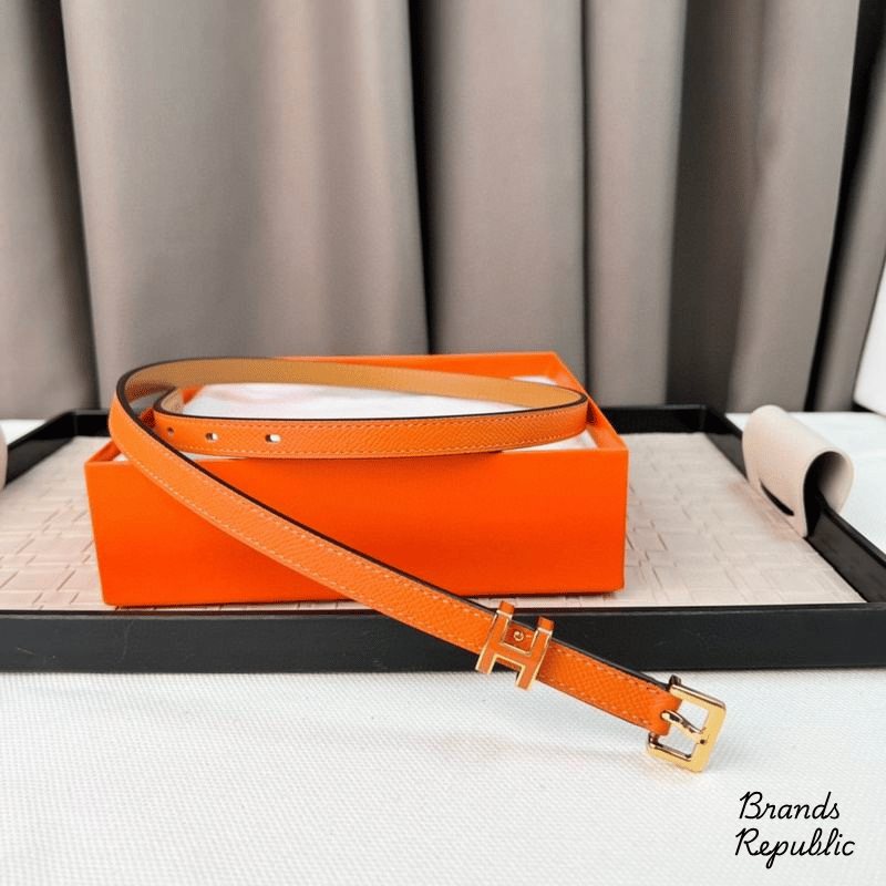 Hermès 15MM Pop H 15 Orange Epsom Belt In Different Buckle Colors