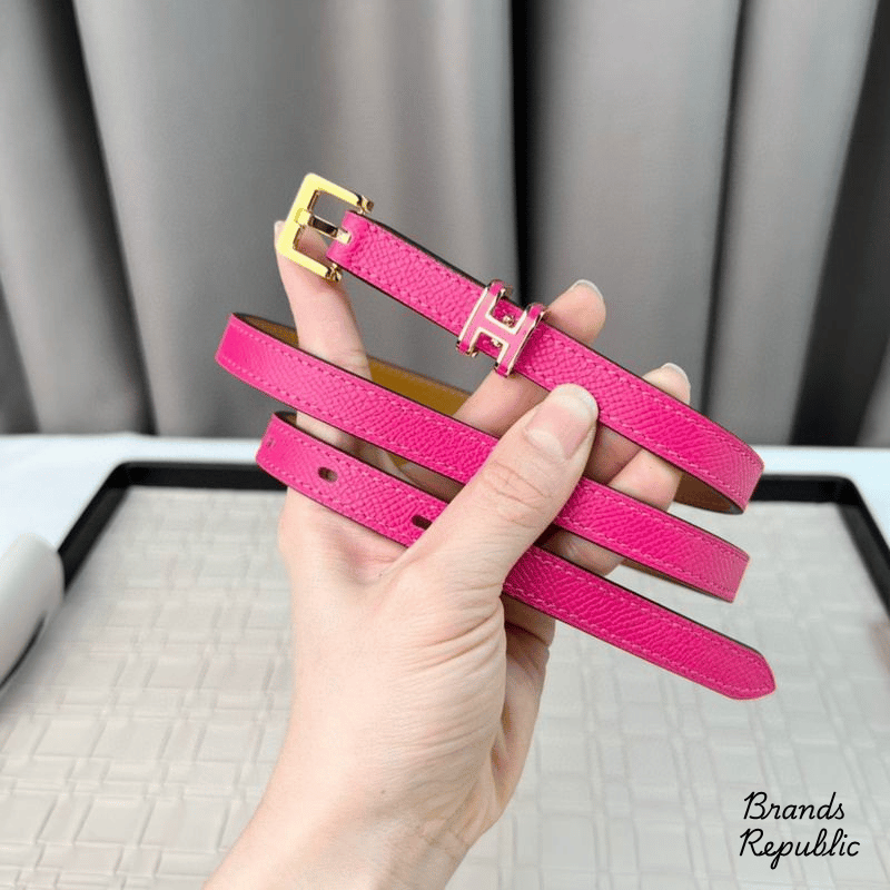Hermès 15MM Pop H 15 Pink Epsom Belt In Different Buckle Colors