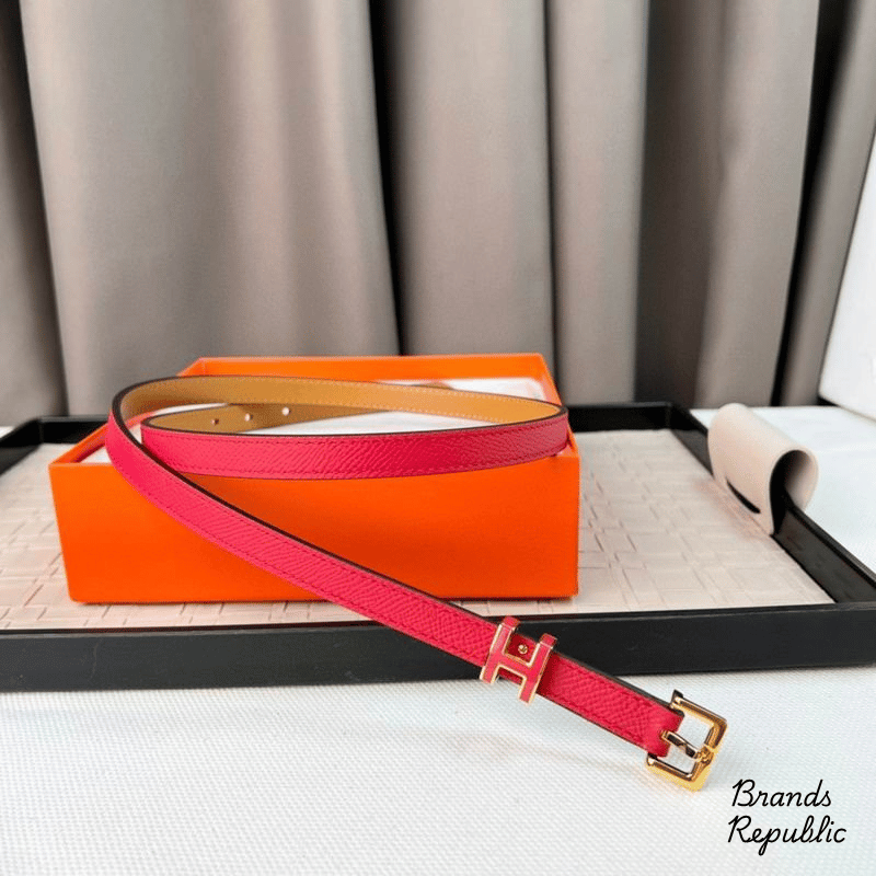 Hermès 15MM Pop H 15 Red Epsom Belt In Different Buckle Colors