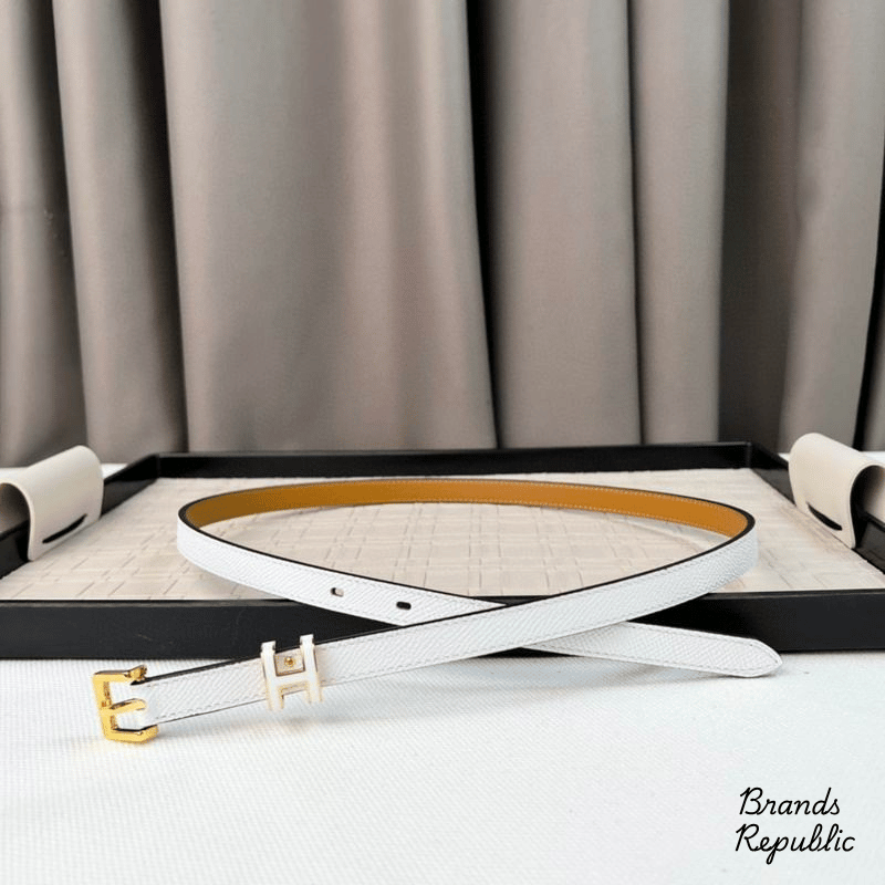 Hermès 15MM Pop H 15 White Epsom Belt In Different Buckle Colors