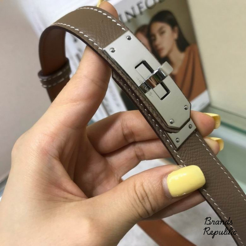 Hermès 18MM Kelly 18 Epsom Turn Lock Buckle Belt In Different Buckle Colors