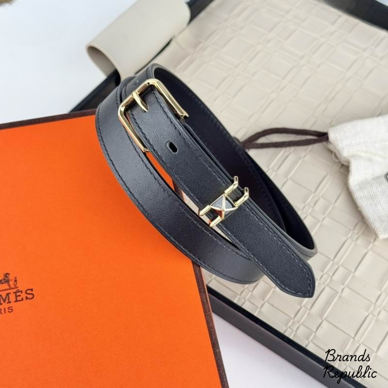 Hermès 20MM Pop H 15 Black Leather Belt With Hardware In Different Buckle Colors