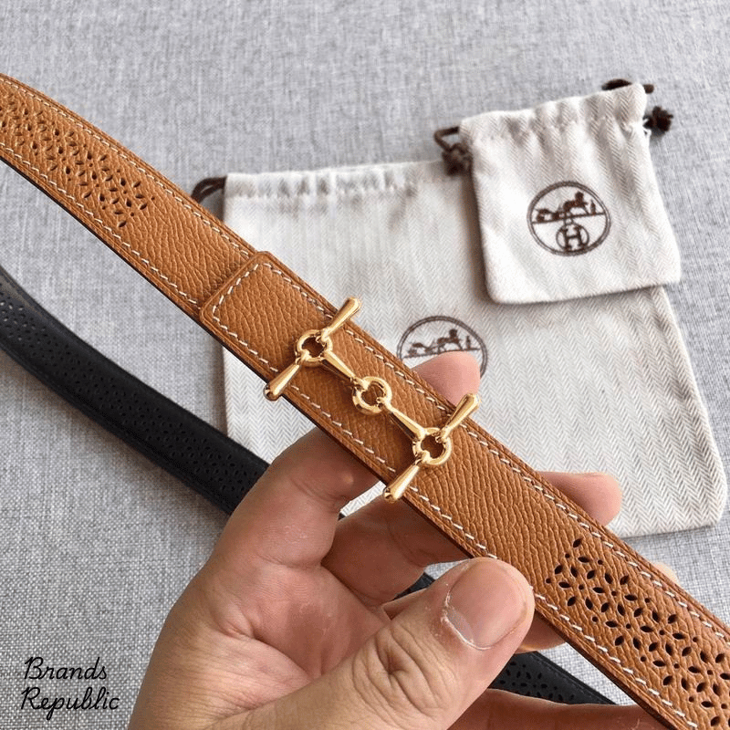 Hermès 24MM Mors H Brown Reversible Belt