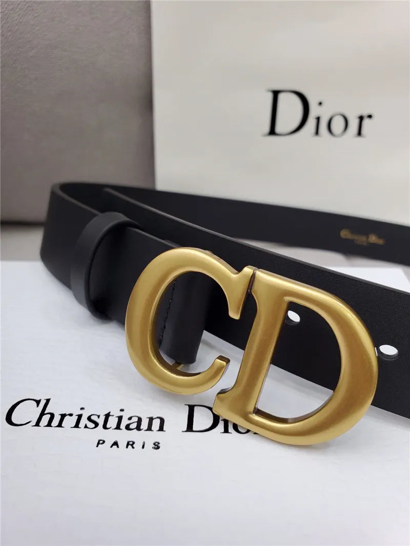 dior CD black leather belt