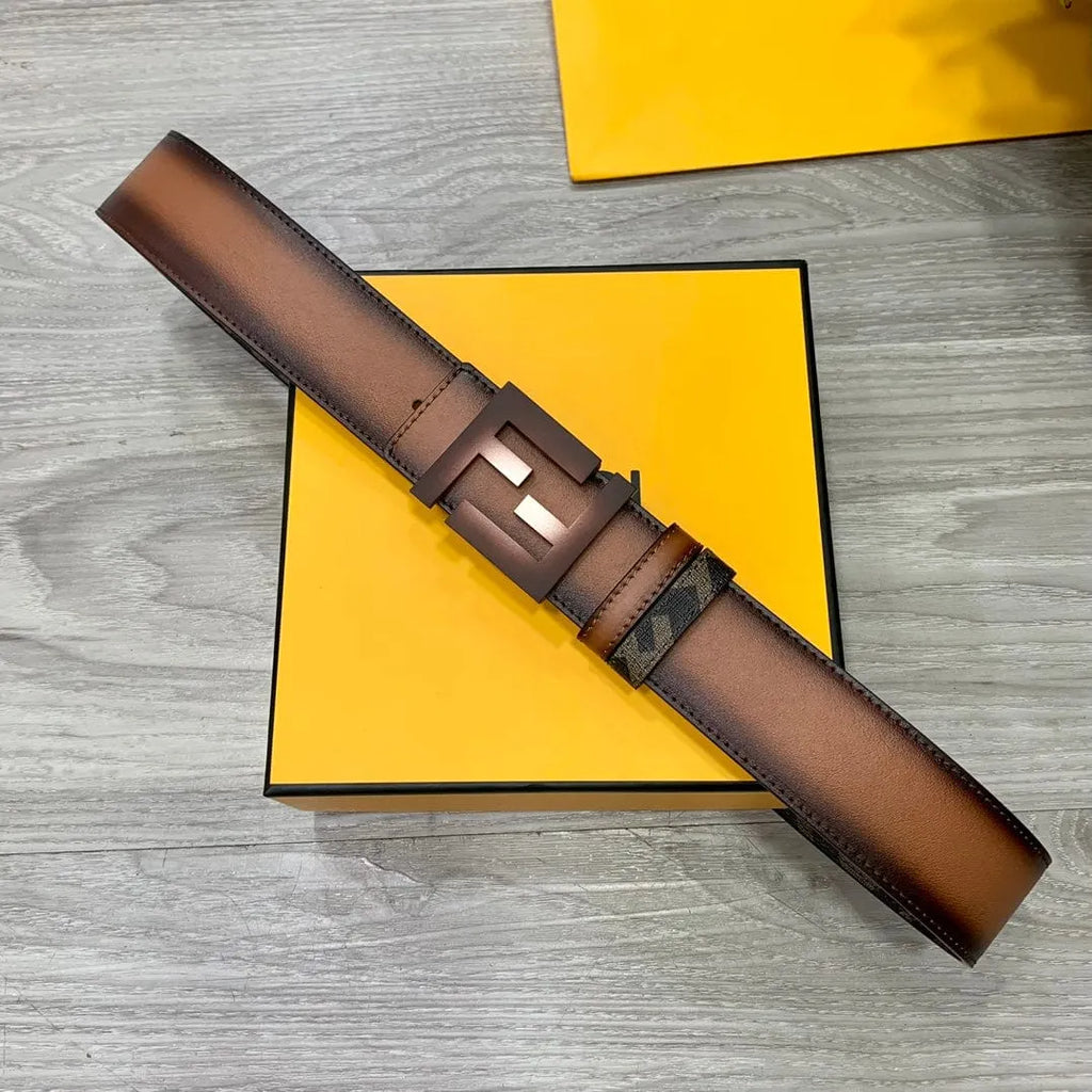 ★FENDI★FFロゴ レザー リバーシブル ベルト★4.0cm