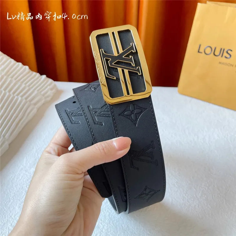 louis vuitton LV classic embossed belt