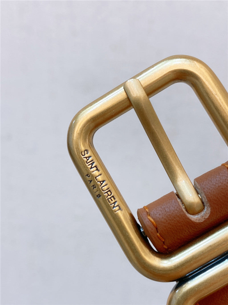 YSL Double Buckle Narrow Belt